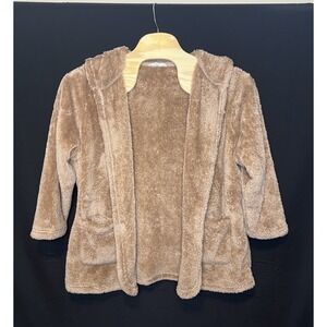 Workshop Republic Clothing Womens Size‎ 2X Brown Fuzzy Bear Open Jacket Cardigan